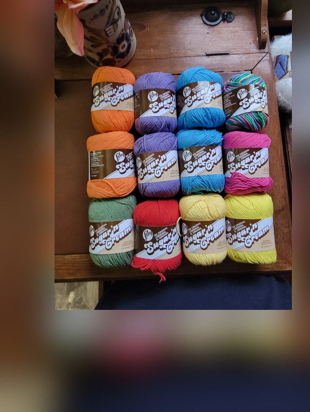 Sugar n' Cream Yarn 12 Skeins - Multicolor 2.5 oz. - New